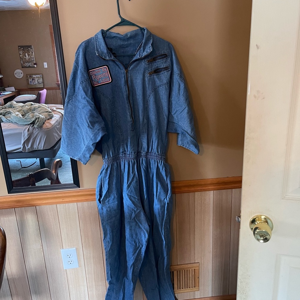 Denim Jumpsuit with Patch